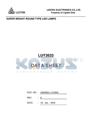 LUY3633 datasheet - SUPER BRIGHT ROUND TYPE LED LAMPS