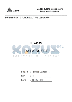 LUY4333 datasheet - SUPER BRIGHT CYLINDRICAL TYPE LED LAMPS