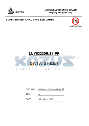 LUY53230R-S1-PF datasheet - SUPER BRIGHT OVAL TYPE LED LAMPS