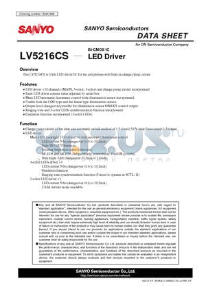 LV5216CS datasheet - LED Driver