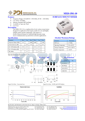 MXB-1501-10 datasheet - SURFACE MOUNT MIXER