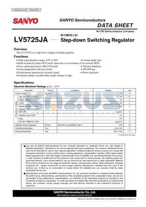 LV5725JA datasheet - Step-down Switching Regulator