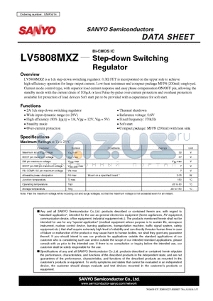 LV5808MXZ datasheet - Bi-CMOS IC Step-down Switching Regulator
