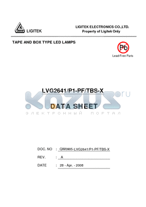 LVG2641-P1-PF-TBS-X datasheet - TAPE AND BOX TYPE LED LAMPS