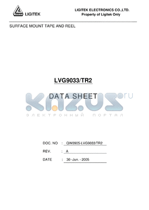 LVG9033-TR2 datasheet - SURFACE MOUNT TAPE AND REEL