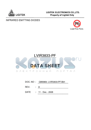 LVIR3833-PF-B01 datasheet - INFRARED EMITTING DIODES