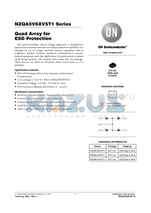 NZQA6V2XV5T1 datasheet - Quad Array for ESD Protection