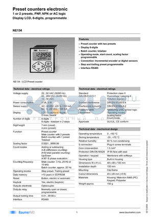 N134.012AX01 datasheet - Preset counters electronic