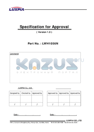 LWH1056 datasheet - Specification for Approval