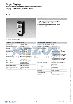 N155.103BX01 datasheet - Target Displays