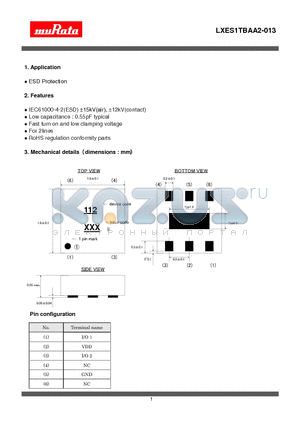 LXES1TBAA2-013 datasheet - ESD Protection