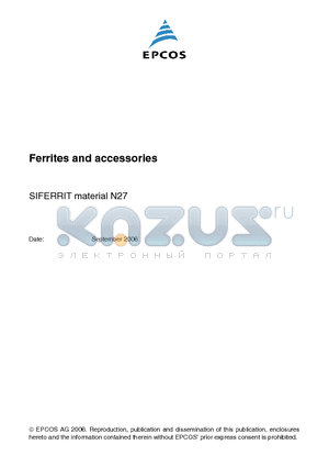 N27 datasheet - Ferrites and accessories