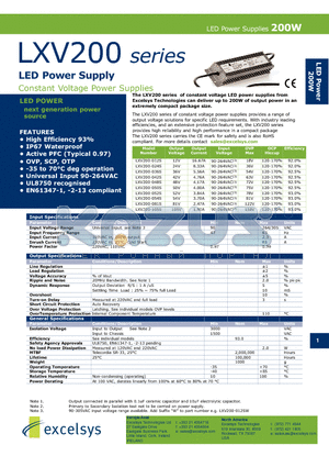 LXV200 datasheet - LED Power Supply