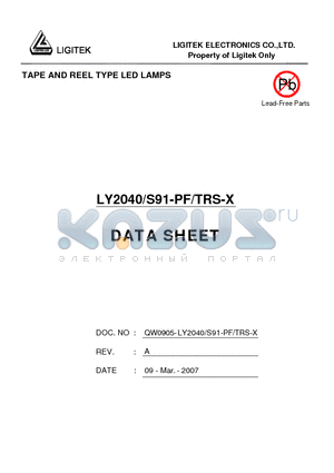 LY2040/S91-PF/TRS-X datasheet - TAPE AND REEL TYPE LED LAMPS