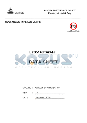 LY35140/S43-PF datasheet - RECTANGLE TYPE LED LAMPS