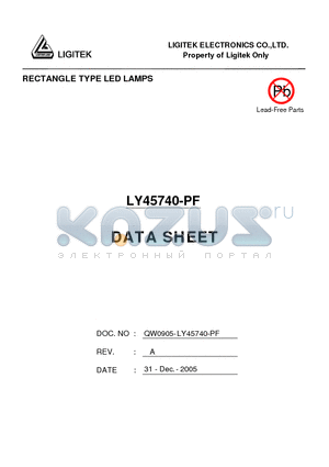 LY45740-PF datasheet - RECTANGLE TYPE LED LAMPS
