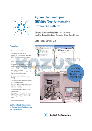 N5990A datasheet - Test Automation Software Platform
