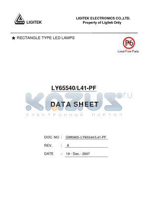LY65540-L41-PF datasheet - RECTANGLE TYPE LED LAMPS