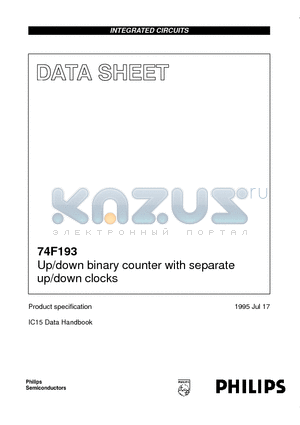 N74F193D datasheet - Up/down binary counter with separate up/down clocks