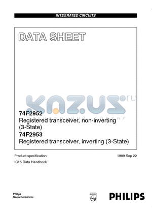 N74F2953A datasheet - Registered transceiver, non-inverting 3-State