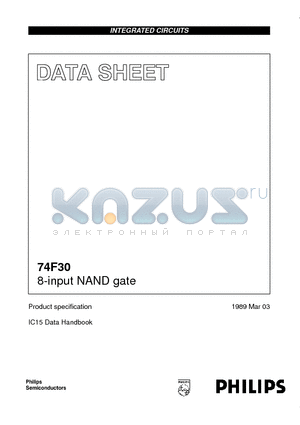 N74F30N datasheet - 8-input NAND gate