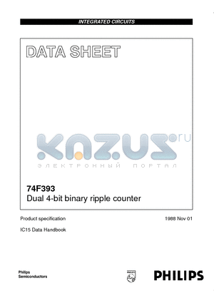 N74F393D datasheet - Dual 4-bit binary ripple counter