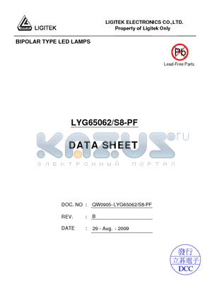 LYG65062-S8-PF datasheet - BIPOLAR TYPE LED LAMPS