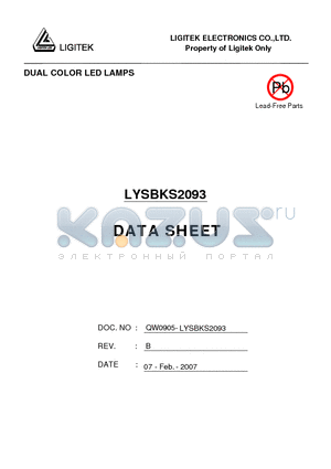 LYSBKS2093 datasheet - DUAL COLOR LED LAMPS