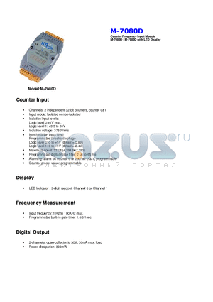 M-7080 datasheet - Counter/Frequency Input Module LED Display