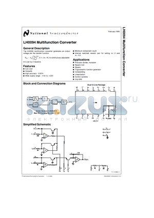 LH0094CD datasheet - Multifunction Converter
