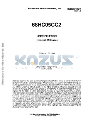 68HC05CC2 datasheet - SPECIFICATION (General Release)