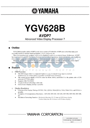 YGV628B datasheet - AVDP7 Advanced Video Display Processor 7