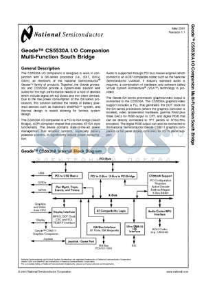 CS5530A datasheet - Geode CS5530A I/O Companion Multi-Function South Bridge