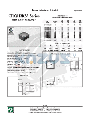 CTLQH3KSF datasheet - Power Inductors - Shielded