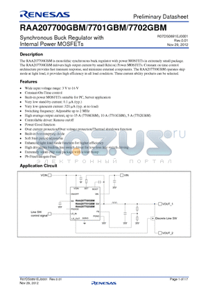 7702GBM datasheet - Synchronous Buck Regulator with Internal Power MOSFETs