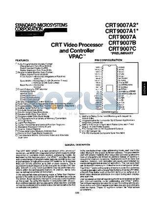 CRT9007A1 datasheet - CRT VIDDEO PROCESSOR AND CONTROLLER VPAC