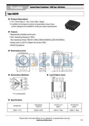 CLQ72B_06 datasheet - General Power Transformer