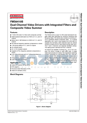 FMS6410BCSX datasheet - Dual-Channel Video Drivers with Integrated Filters and Composite Video Summer