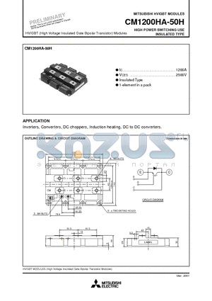 CM1200HA-50H datasheet - HIGH POWER SWITCHING USE INSULATED TYPE