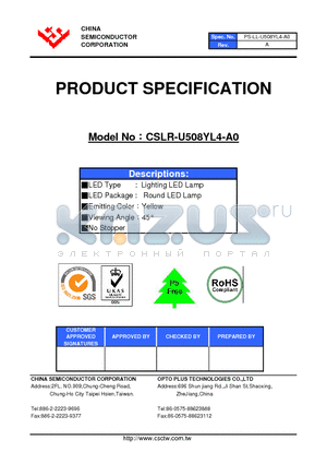 CSLR-U508YL4-A0 datasheet - LED