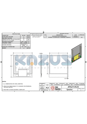 APS2714S-R datasheet - Speaker