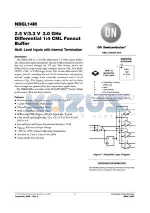 NB6L14MMNR2G datasheet - 2.5 V/3.3 V 3.0 GHz Differential 1:4 CML Fanout Buffer