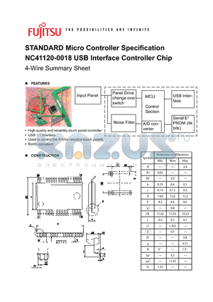 NC41120-0018 datasheet - STANDARD Micro Controller Specification USB Interface Controller Chip