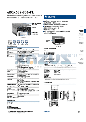 EBOX639-836-FL datasheet - DDR2 DIMM max. up to 2 GB