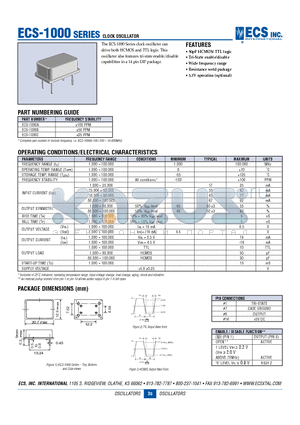 ECS-1000 datasheet - CLOCK OSCILLATOR