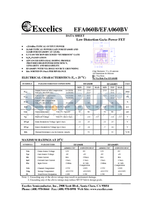 EFA060BV datasheet - Low Distortion GaAs Power FET