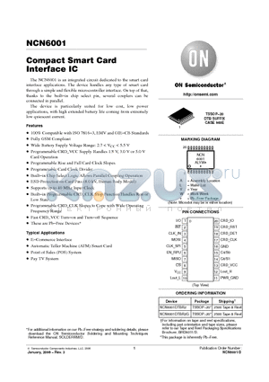 NCN6001_06 datasheet - Compact Smart Card Interface IC