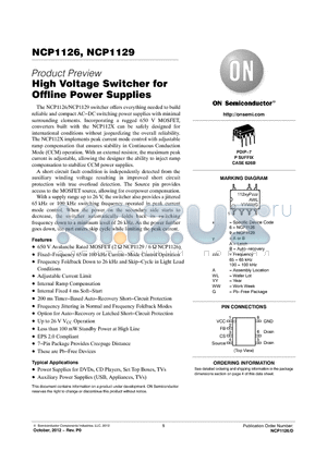 NCP1126_12 datasheet - High Voltage Switcher for Offline Power Supplies