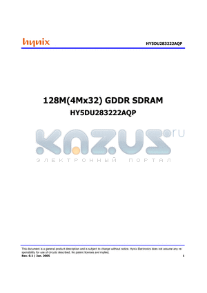 HY5DU283222AQP-5 datasheet - 128M(4Mx32) GDDR SDRAM