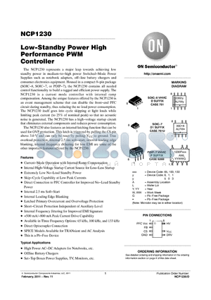 NCP1230P133G datasheet - Low−Standby Power High Performance PWM Controller